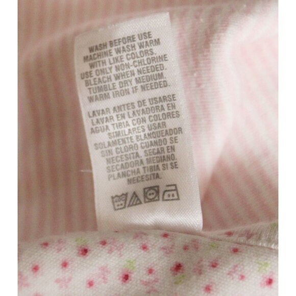 Carters Baby Girl Blanket Pink Stripes Calico Flowers 30" Stroller Car Seat Swad - Picture 12 of 12